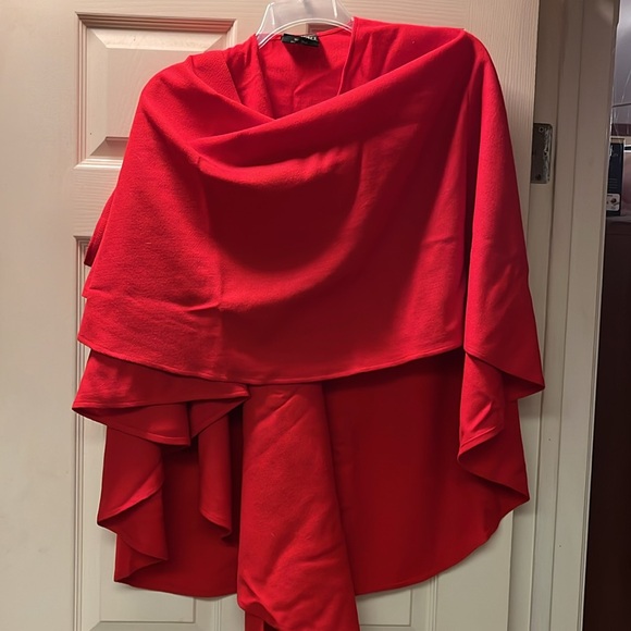 Donegal tweed garment by Triona Design direct from Donegal Ireland Red wool wrap - Picture 2 of 7